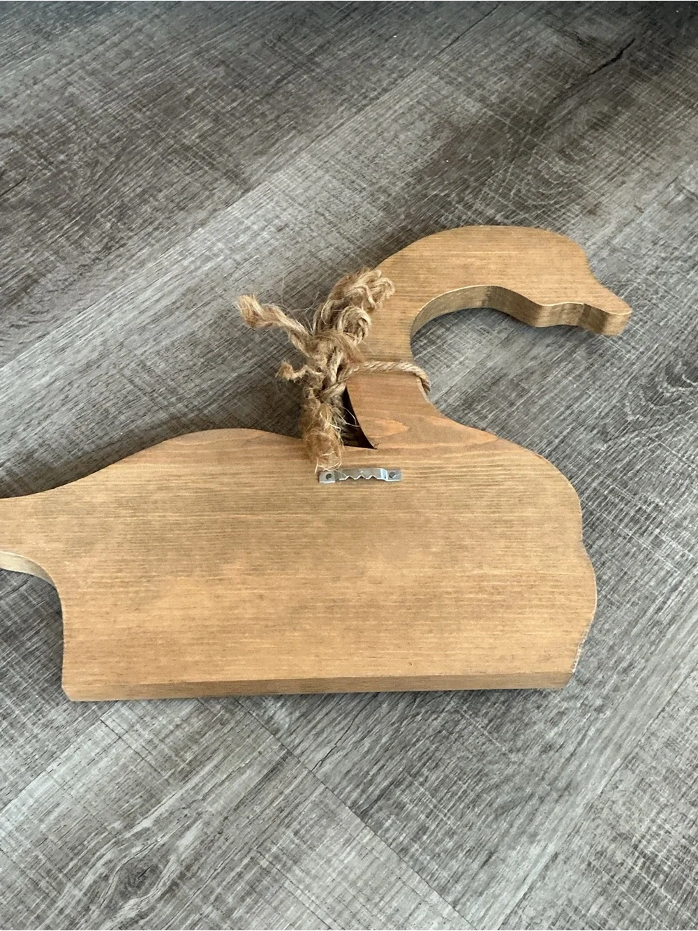 Vintage 1980s Wooden Goose Wall Plaque Shelf Sitter Rustic Country Folk Art